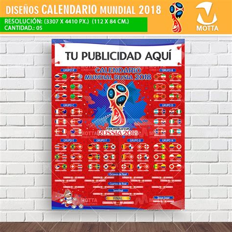Calendario Mundial RUSIA 2018 Para Imprimir y Registrar ...